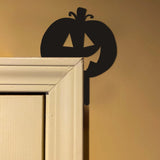 elvesmall 1pcs Black Wooden Halloween Door Frame Decoration Witch Skull Head Pumpkin Hat Cat Ghost Elements Decoration Plate