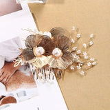 elvesmall Bridal Headwear Wedding Hair Accessories Flower Headband Wedding Hair Jewelry Prom Hair Vine Gold/Silver Color Flower Tiara