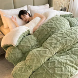 elvesmall  Soft Super Thick Winter Warm Blanket Artificial Lamb Cashmere Weighted Blankets for Beds Cozy Thicker Warmth Quilt Comforter