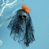 elvesmall Halloween Skull Hanging Ornaments Foam Skull Bride Clothes Bone Head Scene Layout Props Home Decorations Festival Party Supplies