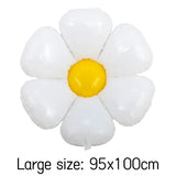 elvesmall 1/10Pcs Daisy Balloon Huge White Flower Aluminum Foil Balloons for Birthday Baby Shower Wedding Daisy Party Decorations Supplies