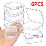 elvesmall 6PCS Square Red Velvet Ring Box Jewelry Case Storage Organizer Gift Earrings Packaging Box Portable Travel Wedding Wholesale