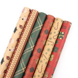 elvesmall  Christmas Gifts Wrapping Paper Snowflakes DIY Bag Kraft Paper Birthday Party Gift Card Holiday Packing Decoration Crafts Paper