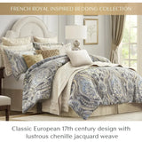 elvesmall  Oversized Comforter King Bedding Bed Linen Set Luxe Chenille Jacquard Damask Soft Microfiber Twill Comforter Freight free