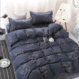 elvesmall Hot sale high quality bedding double sanded quilt cover sheet pillowcase four-piece set