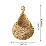 elvesmall  1pc Handwoven Wall Hanging Fruit Vegetable Basket Teardrop Plant Basket Kitchen Table Wall Hanging Storage Basket Container