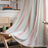 elvesmall Boho Curtains for Bedroom Living Room,Semi-Blackout French Country Linen Embroidery Vintage Chic Tassels Hollow Bohemian Curtain