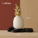 elvesmall Nordic Light Luxury Pineapple Decoration,Golden Fruit Shape Living Room Porch Home Decoration Figurines Gift Wedding Props