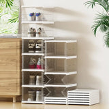 elvesmall 6-Tier Stackable Shoe Storage Boxes with Lids