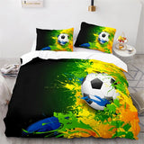 elvesmall Sports 3D Football Bedding Set And Pillow Case Double Size Household Textile Product Decoration Teenager Room Soccer Duvet Cover