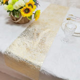 elvesmall Glitter Metallic Table Runner,Polyester Gold/Rose Gold Table Runner Roll Dining Table Decor for Party Birthday Wedding