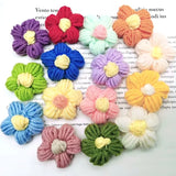 elvesmall 4.5cm Hand-knitted Flower Puff Flower Milk Cotton Wool Hand Hook Flower DIY Hairpin Clothing Accessory Shoes Hats Craft Supplies