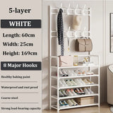 elvesmall Floor Shoe and Hat Rack Strong Load-bearing Clothes Hat Coats Shoes  Living Room Organizer Bedroom Hanger Cabinet Storage Rack