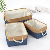 elvesmall Cotton and Linen Foldable Storage Basket for Sorting and Organizing Miscellaneous Items Storage Baskets Woven Basket