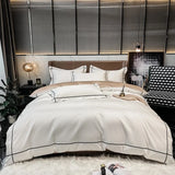 elvesmall Egyptian Cotton Bedding Set Embroidery Duvet Cover Set Quilt Cover Fitted/Flat Sheet Pillowcase Luxury Home Textiles Bedspreads