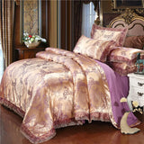 elvesmall Nordic Satin Jacquard Duvet Cover Set Luxury Flower Bedding Set Adlut Quilt Cover Pillowcases Sheet Twin Queen King Home Texiles