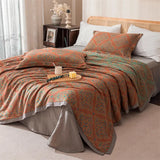 elvesmall  Stitch Bed duvets Cotton gauze Bed linen Comforter bedding set Jacquard summer Blanket Double bed quilt bedspreads and coverlets