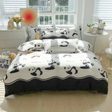 elvesmall Floral Print Brushed Home Bedding Set Simple Fresh Comfortable Duvet Cover Set with Sheet Comforter Covers Pillowcases Bed Linen