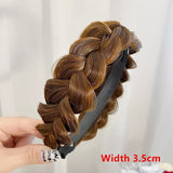 elvesmall Women Synthetic Wig Twist Braided Hair Bands Fashion Braids Hair Accessories Women Bohemian Nature Headband Stretch for Party