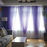 elvesmall Free Customization Sheer Tulle Curtains Shading Heat Insulation Pure Color Rod Pocket for Bedroom Living Room Voile Window