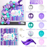 elvesmall Macaron Purple Green Blue Latex Balloons Mermaid Arche Ballon Anniversaire Happy Birthday Globos Party Decoration Girl Arch Kit