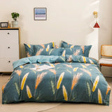 elvesmall Good Quality 100% Cotton Bedding Set: 1 Duvet Cover 2 Pillowcases 1 Sheet, Soft Breathable for Single or Couple Bed, 20 Sizes