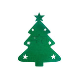 elvesmall 4/8pcs Christmas Knife Fork Holder Felt Xmas Tree Star Shape Pocket Cutlery Bag New Year Party Dinner Table Decoration Organizer