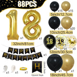 elvesmall Black Gold Balloon Garland Arch Kit Confetti Latex Balloon Happy 18 30 40 50 Year Old Birthday Party Decor Adults Anniversary