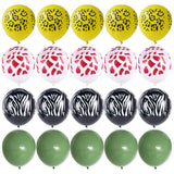 elvesmall 40pcs Green Balloons Set Chrome Metallic Confetti Ballon Jungle Safari Animal Birthday Party Decoration Wedding Balloon Garland