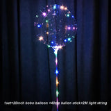 elvesmall 1 Set LED Clear Balloon Transparent Bobo Balloon with Led Light Round Heart Star Shape Ballons Globos for Birthday Party Decor