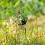 elvesmall Creative Wind Chimes Halloween Decorations Gothic Bat Moon Star Hanging Ornament Window Wall Pendants Holiday Party Home Decors