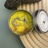 elvesmall 8OZ Crystal Candle Wholesale Tin Can Vanilla Scented Candles In Jars Real Herbs Crystal Candles Home Decoration Lily Rose