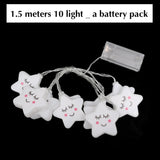 elvesmall  LED Star Lights Smile Star Night Lights String Lights Decoration Battery/USB Recharge Bedroom Decorations Gift Lamps for Kids