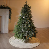 elvesmall White and Red Christmas Tree Skirt, Foot Carpet, Christmas Decoration for Home, 48Inch