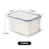 elvesmall Refrigerator Storage Box Fridge Organizer Fresh Vegetable Fruit Boxes Drain Basket Storage Containers Pantry Kitchen Organizer