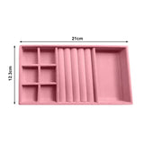 elvesmall Jewelry Storage Box Earring Ring Necklace Brooch Holder Velvet Jewelry Display Box Necklace Classification Organizer Drawer Tray