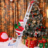 elvesmall  Electric Climbing Ladder Santa Claus Doll Toys Funny Christmas Ornaments Gift New Year Christmas Tree Hanging Home Decor Gifts