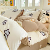elvesmall Bedding Set Duvet Set Hot Sale Fragmented Flower French Style NEW Queen King Size Soft Comforter Sets 4pcs sheet Set