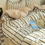 elvesmall Winter Ins Style Milk Velvet Four-Piece Bedding Set Thickened Flannel Quilt Cover Bed Sheet Three-Piece Set Coral Velvet