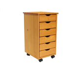 elvesmall Original Roll Cart, Solid Wood, 6 Drawer Roll Cart, Med Pine Storage Drawers Boxes Filing Cabinets