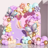 elvesmall 149Pcs Daisy Macaron Butterfly Balloon Arch Set Shower Birthday Party Wedding Decoration