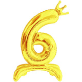 elvesmall  32 Inch Crystal Gradient Number Stand Foil Balloons with Crown Figures Globos 0-9 Birthday Party Decorations Wedding Baby Shower
