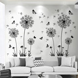 elvesmall Black Dandelion Sitting Room Bedroom Wall Stickers Household Adornment Decor Decals Mural Art Poster On The Wall