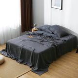 elvesmall 100% French Natural Pure Linen Bedding Sheet Set Ultra Soft Durable Luxurious Stone Washed 3 Pieces Sheets Set Double Bed Sheets