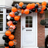 elvesmall Halloween Balloons Party Decoration Confetti Orange Latex Black Colored White Inflatable Balloon Home Halloween Day of The Dead