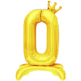 elvesmall  32 Inch Silver Crown Standing Number Aluminum Film Balloon Baby Birthday Party Photo Decoration Props