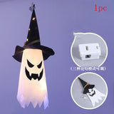 elvesmall Halloween LED Lights Horror Skull Ghost Holding Candle Lamp Happy Holloween Party Decoration for Home Haunted House Ornaments