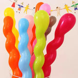 elvesmall  100/1PCS Spiral Balloon Mix Color Latex Long Balloons Theme Activity Birthday Party Wedding Holiday Decor Strip Inflatable Toys