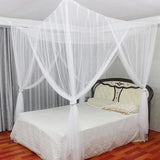 elvesmall Netting Queen King Home Polyester Full Size White 4 Corner Curtain Canopy Mosquito Net Bedding Post Bed Dustproof Decoration