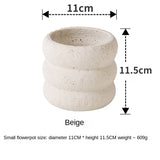 elvesmall  Nordic cement pot simple personality creative literary green plant succulent pot vase home room decoration gardening supplies